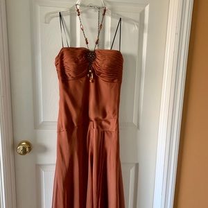 Beaded necklace detail dress